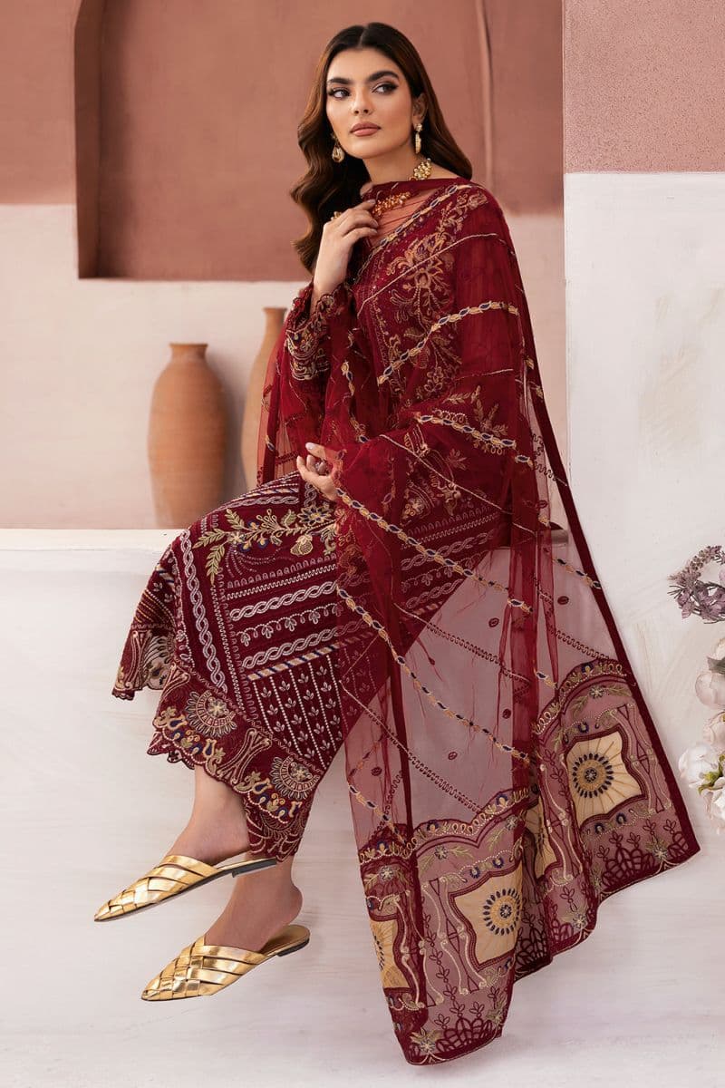 Embroidered Chiffon Unstitched Suit