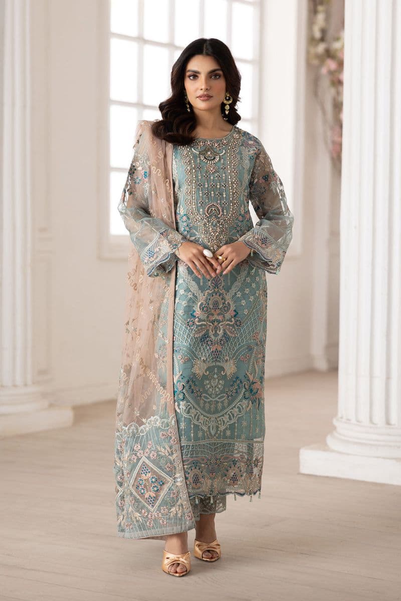 Embroidered Silk Unstitched Suit