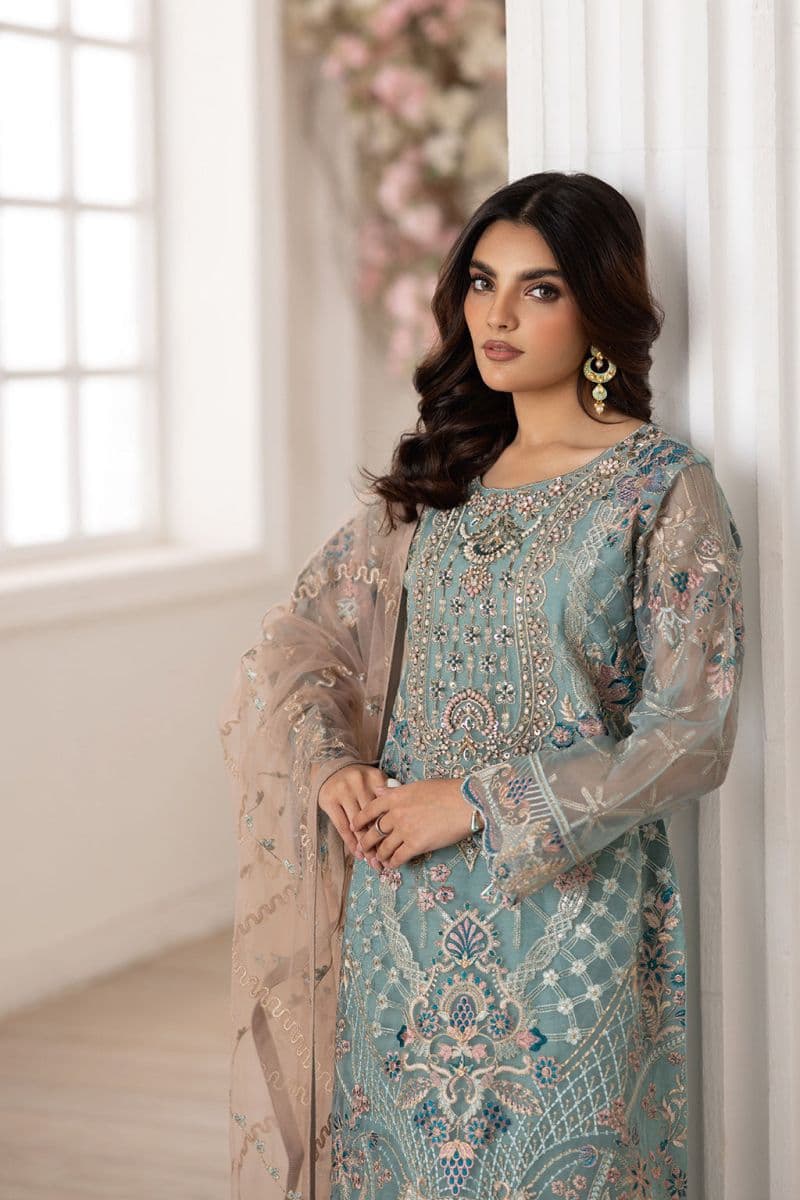 Embroidered Silk Unstitched Suit