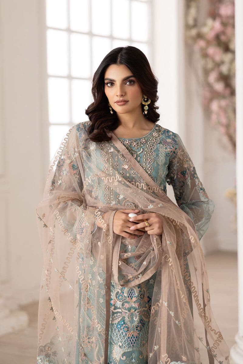 Embroidered Silk Unstitched Suit