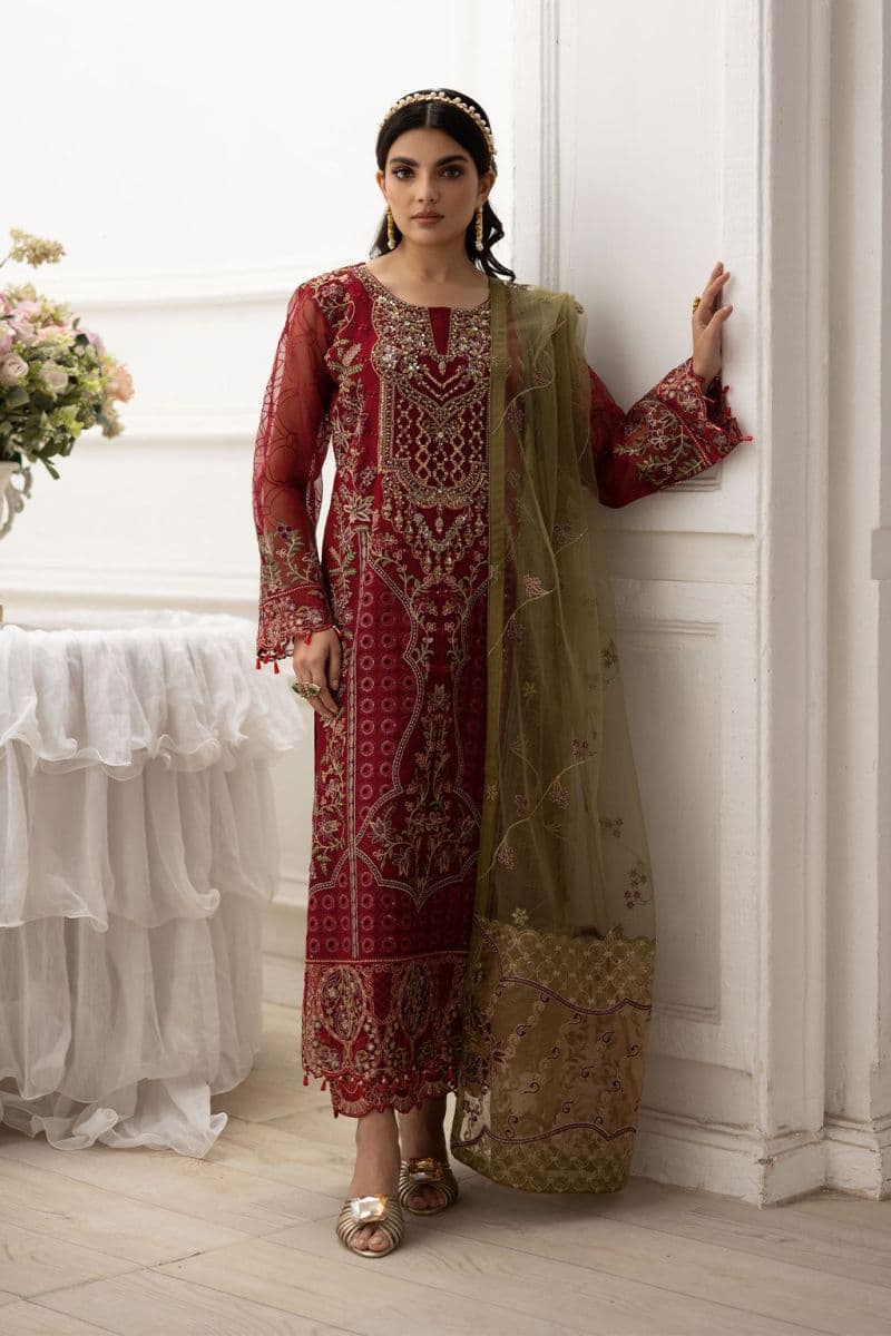 Embroidered Silk Unstitched Suit