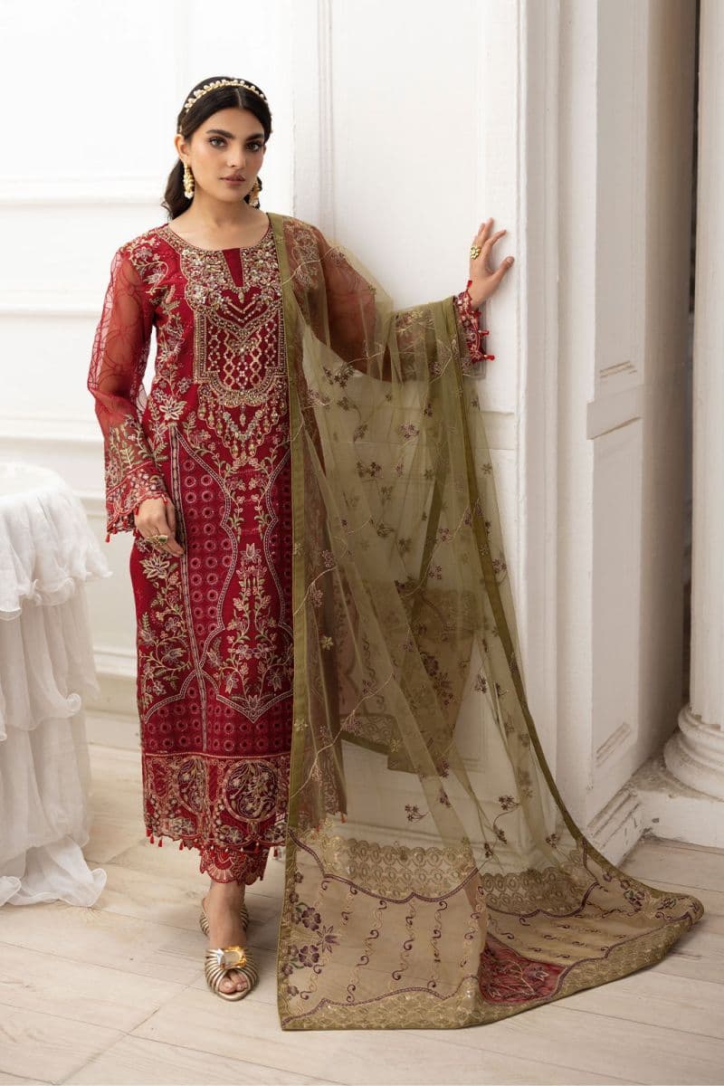Embroidered Silk Unstitched Suit
