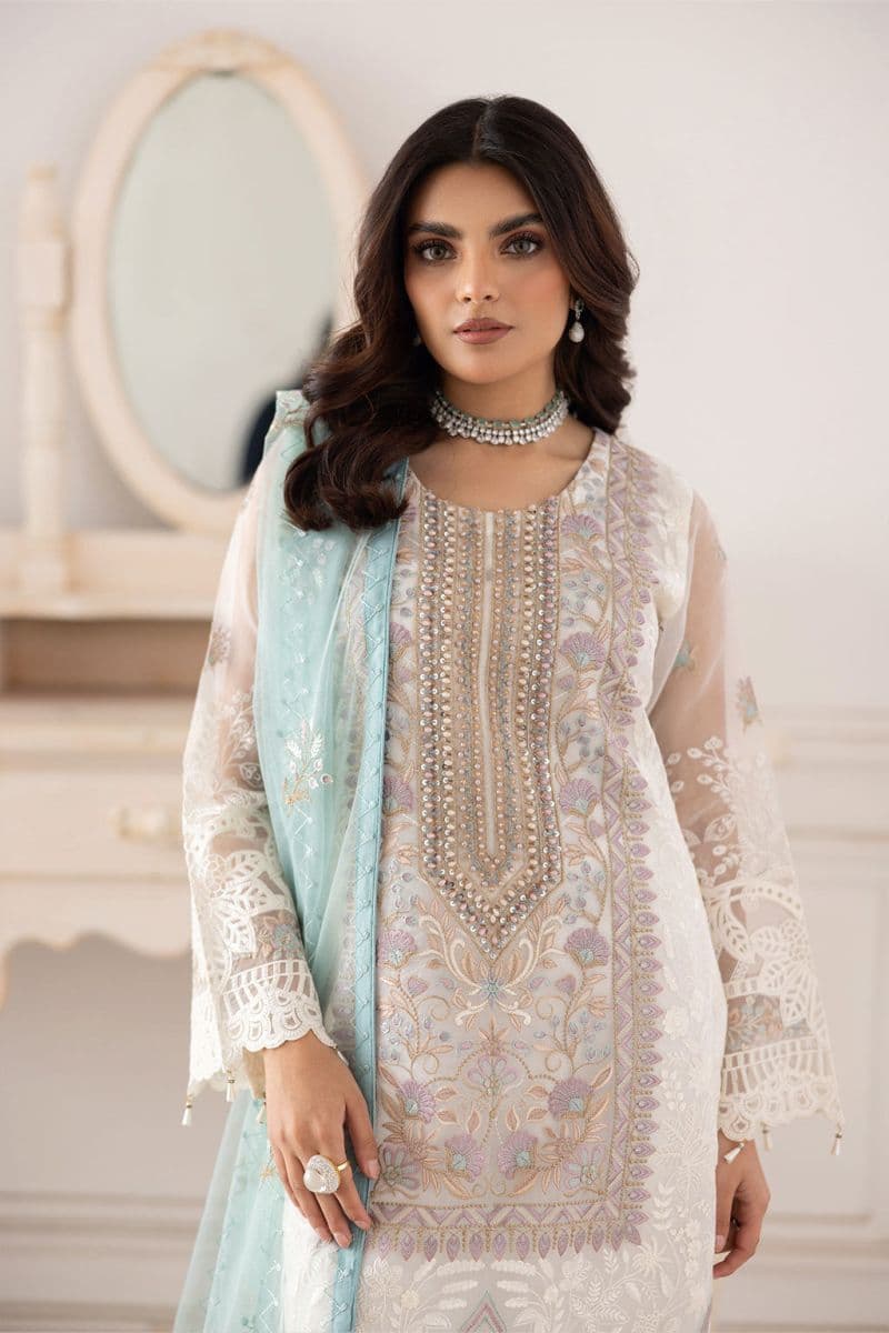Embroidered Silk Unstitched Suit