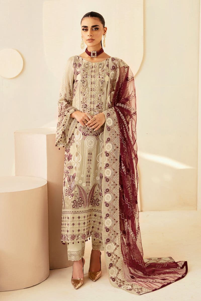 Embroidered Chiffon Unstitched Suit