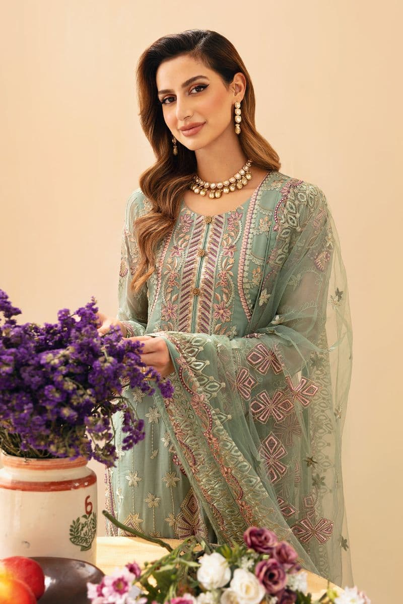 Embroidered Chiffon Unstitched Suit