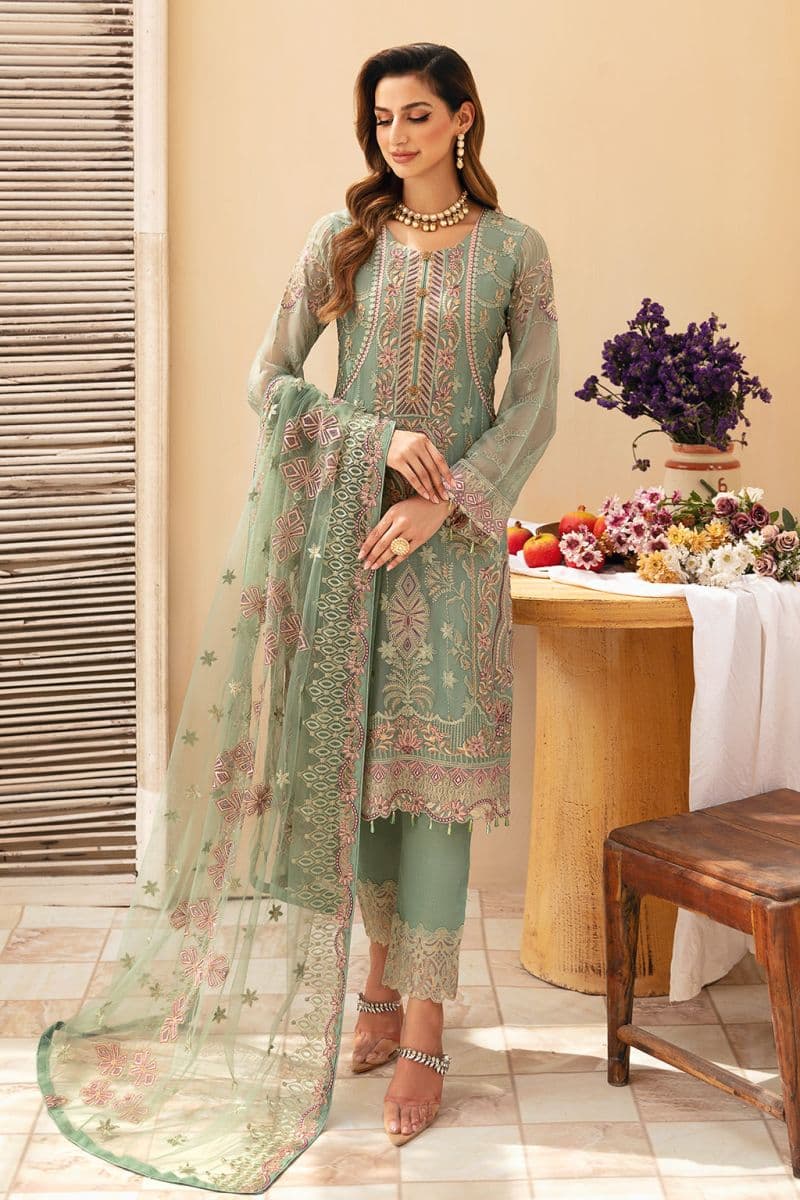 Embroidered Chiffon Unstitched Suit