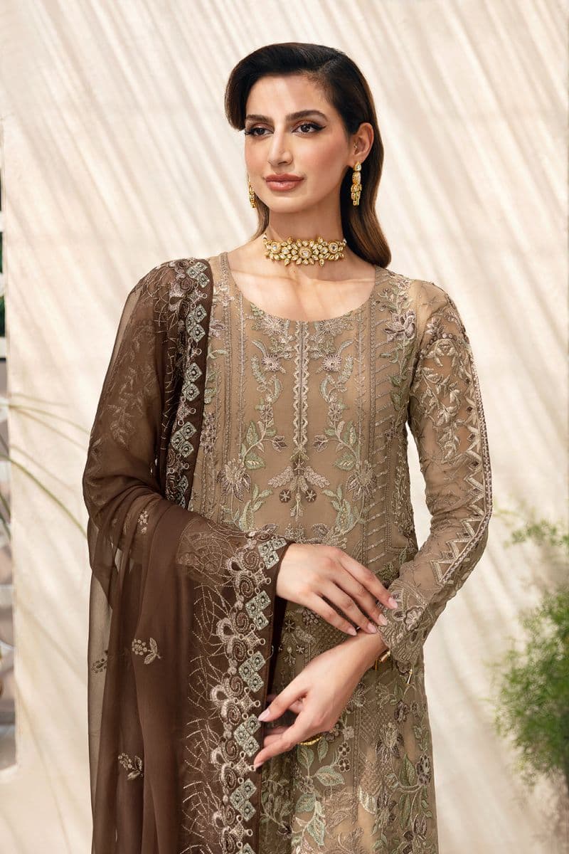 Embroidered Chiffon Unstitched Suit