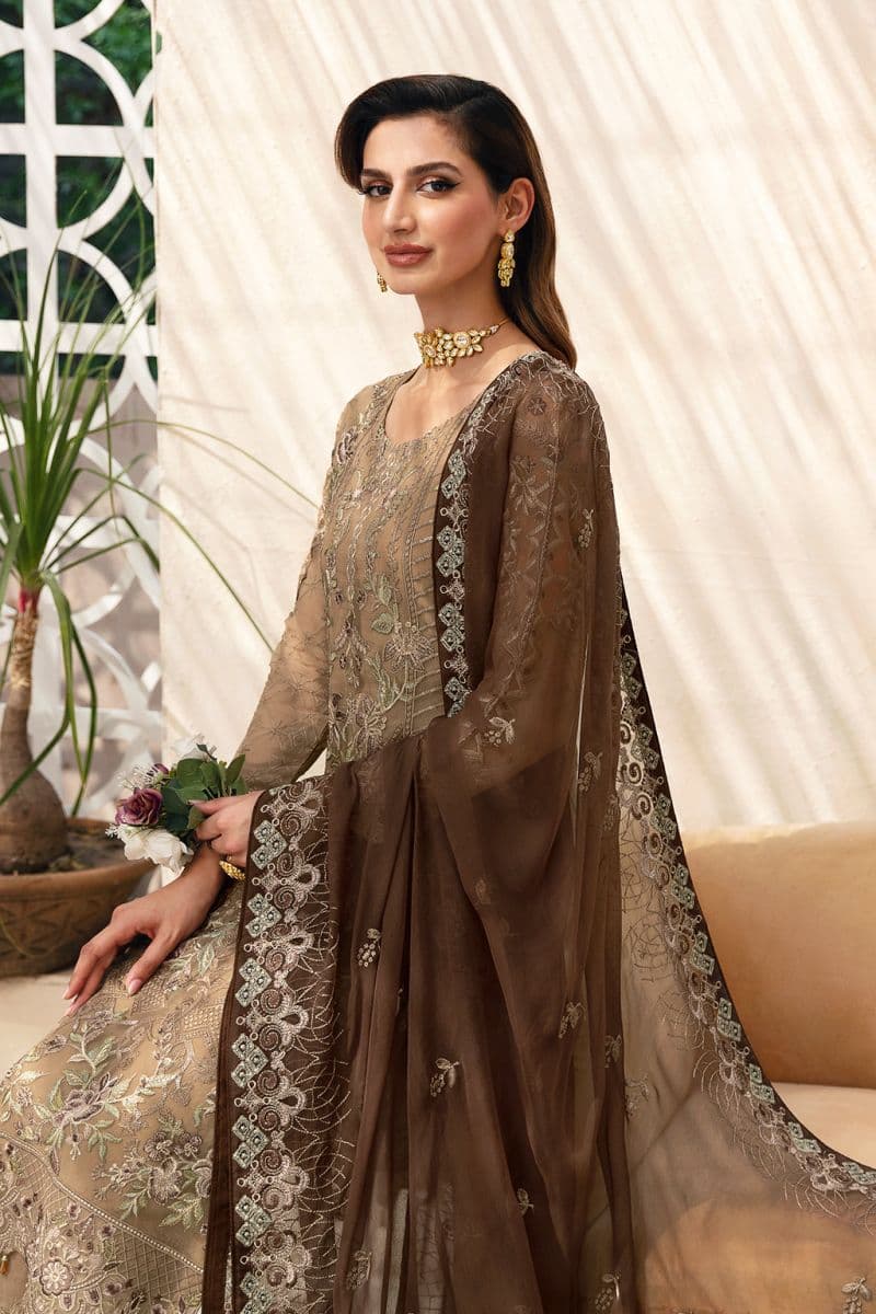 Embroidered Chiffon Unstitched Suit