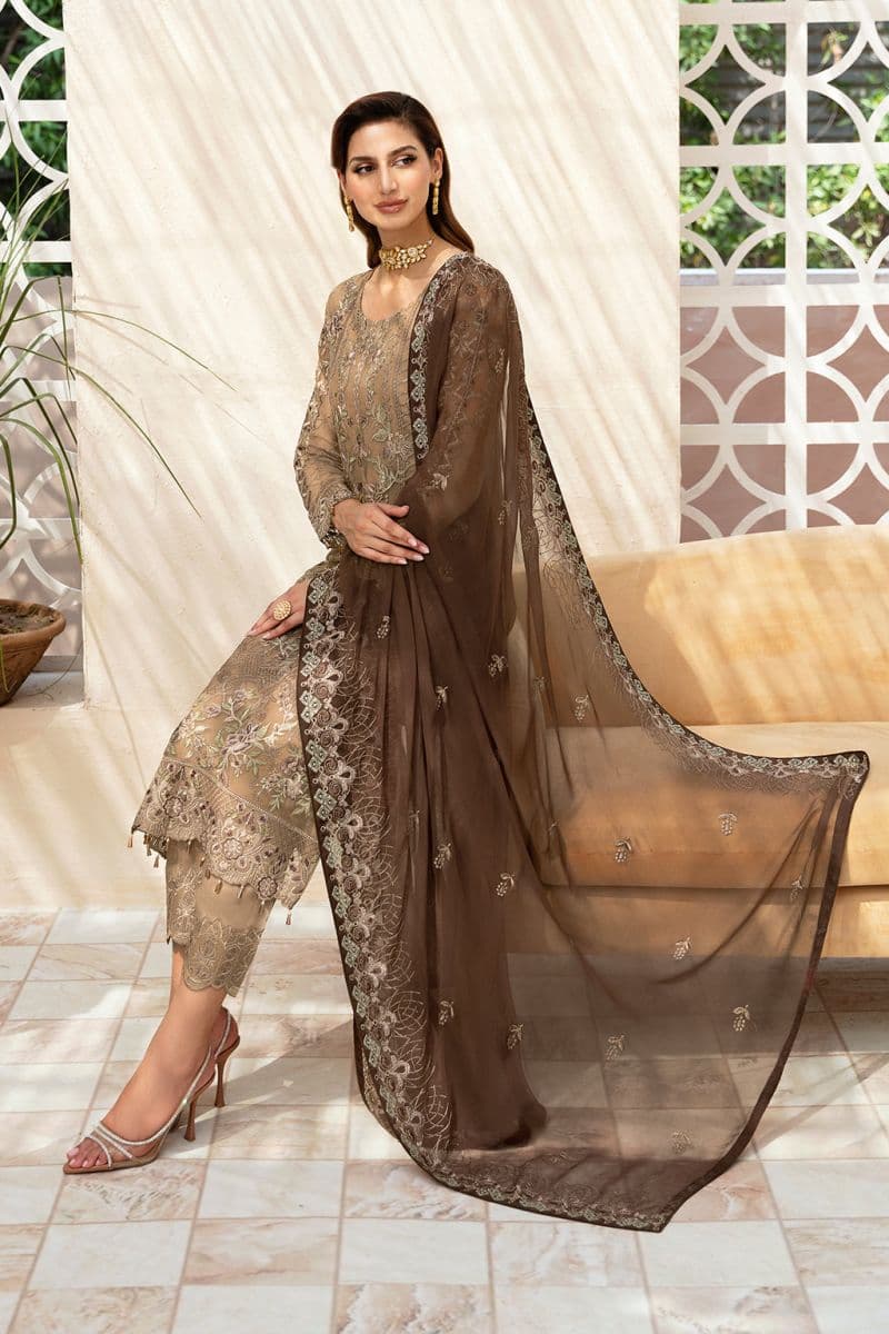 Embroidered Chiffon Unstitched Suit