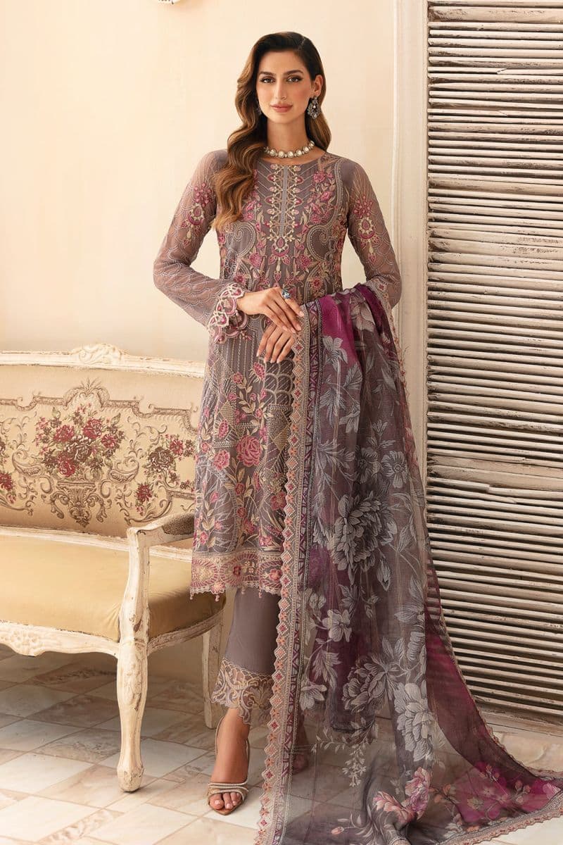 Embroidered Chiffon Unstitched Suit