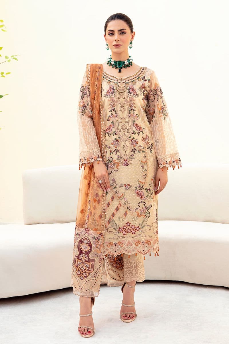 Embroidered Silk Unstitched Suit