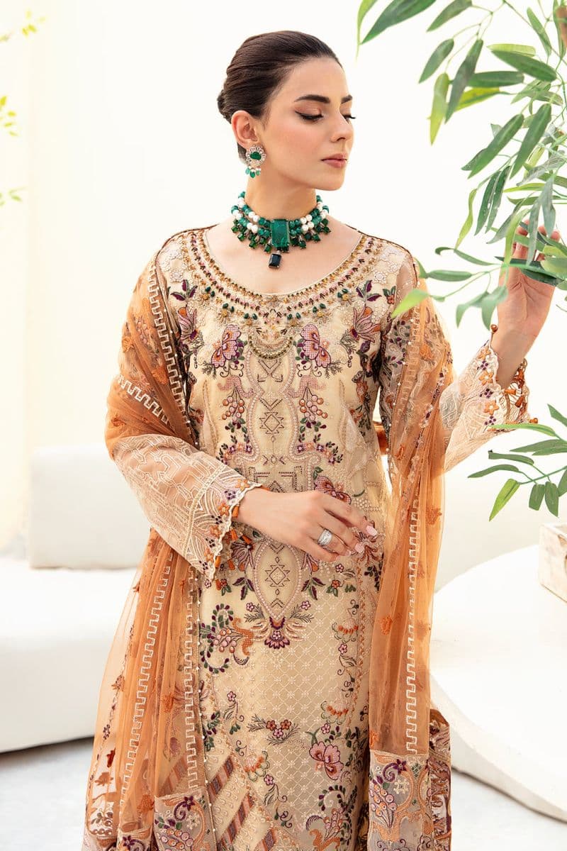 Embroidered Silk Unstitched Suit