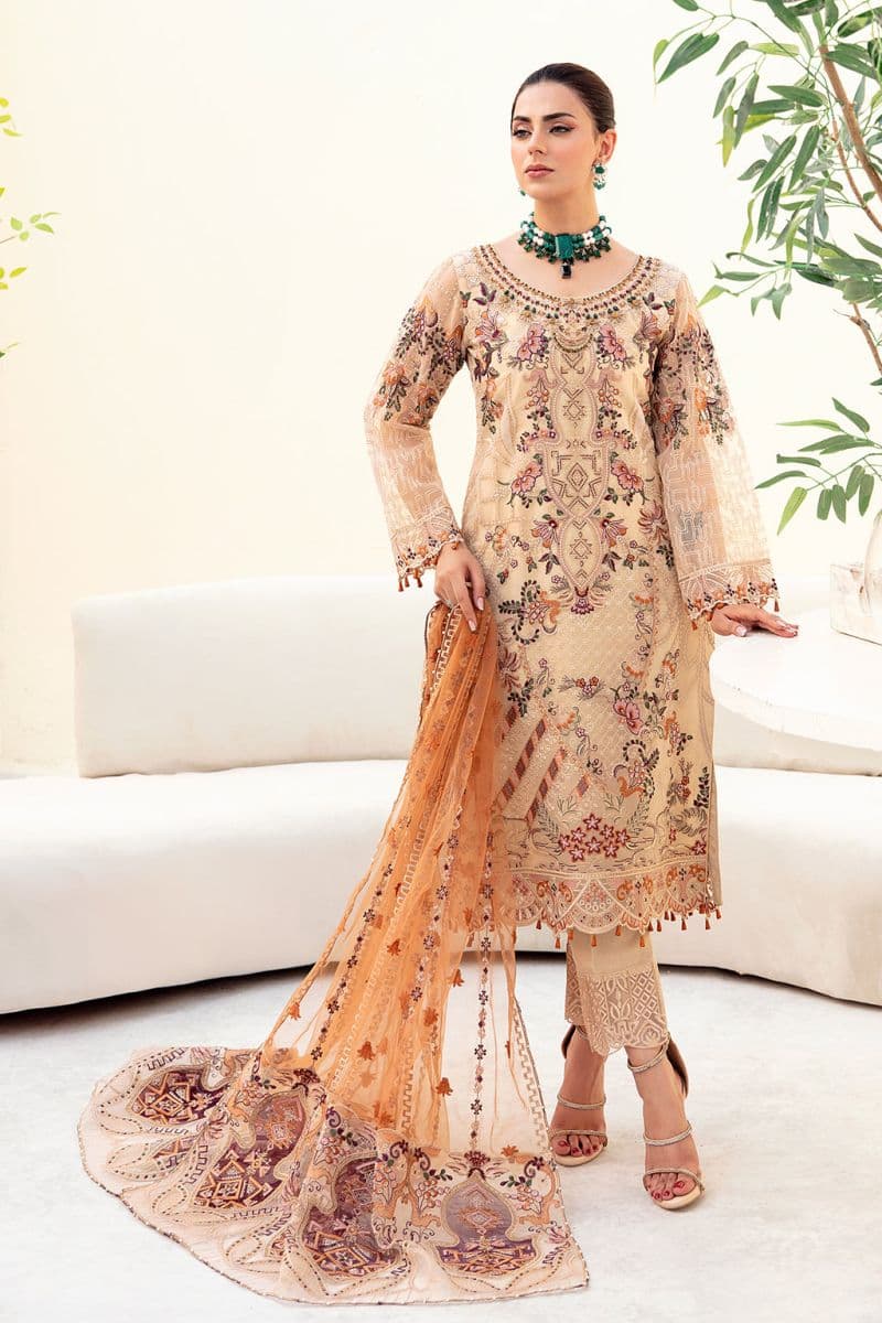 Embroidered Silk Unstitched Suit