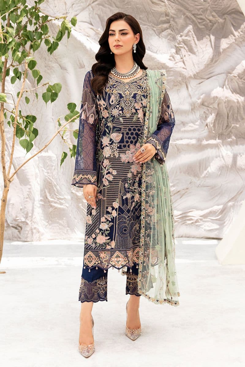 Embroidered Silk Unstitched Suit thumbnail