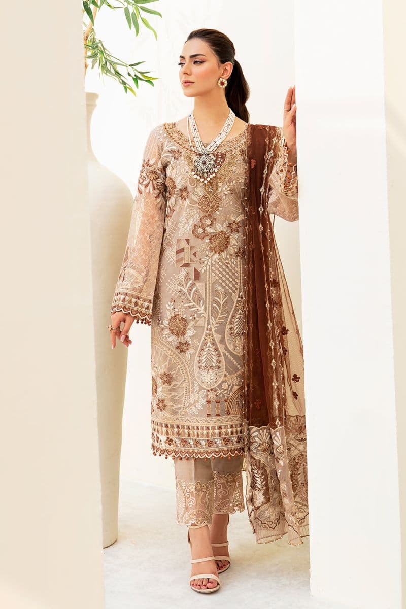 Embroidered Silk Unstitched Suit