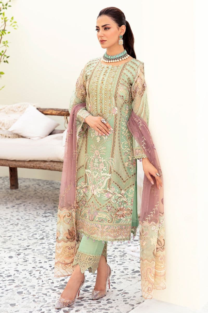 Embroidered Silk Unstitched Suit thumbnail