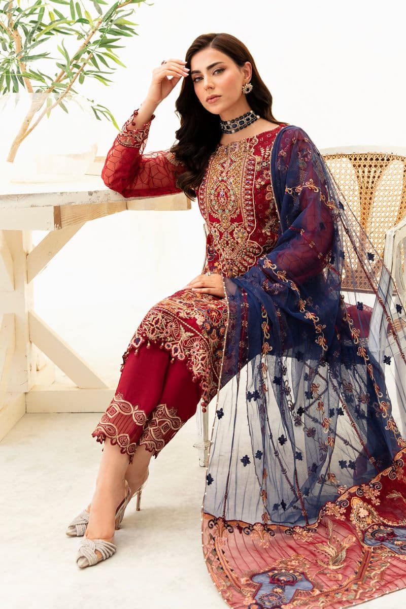 Embroidered Silk Unstitched Suit
