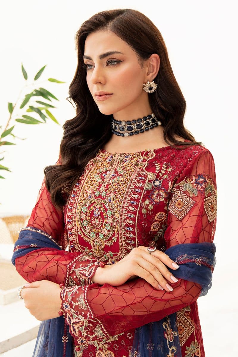 Embroidered Silk Unstitched Suit