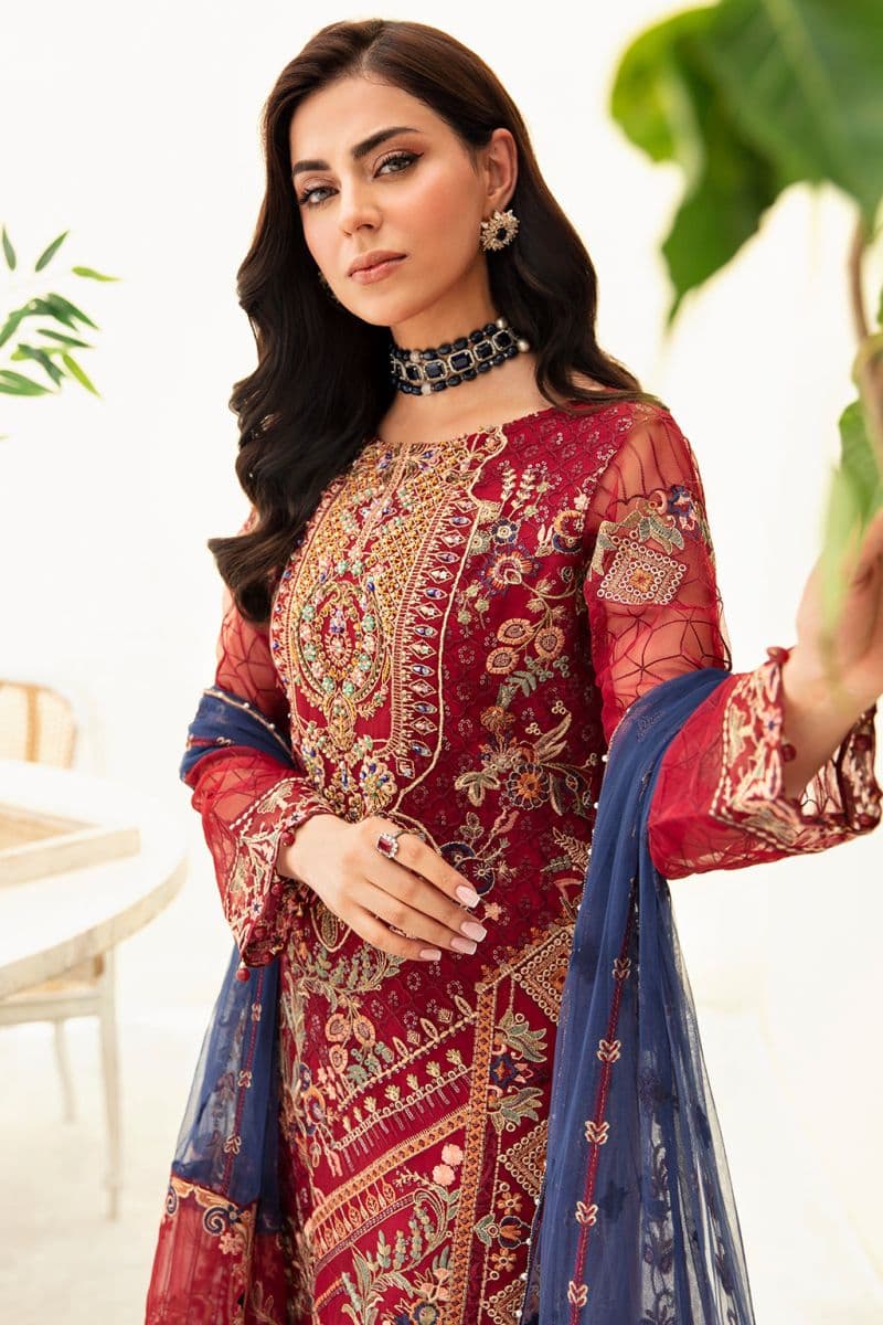 Embroidered Silk Unstitched Suit