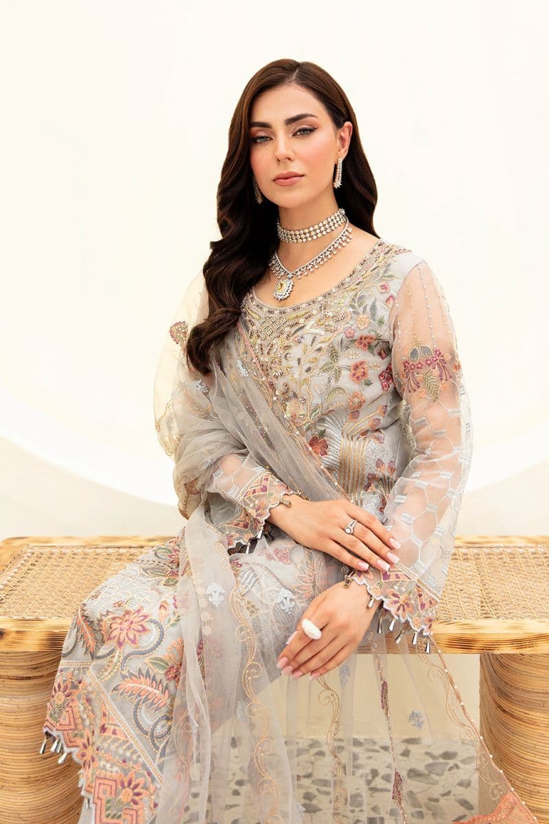Embroidered Silk Unstitched Suit