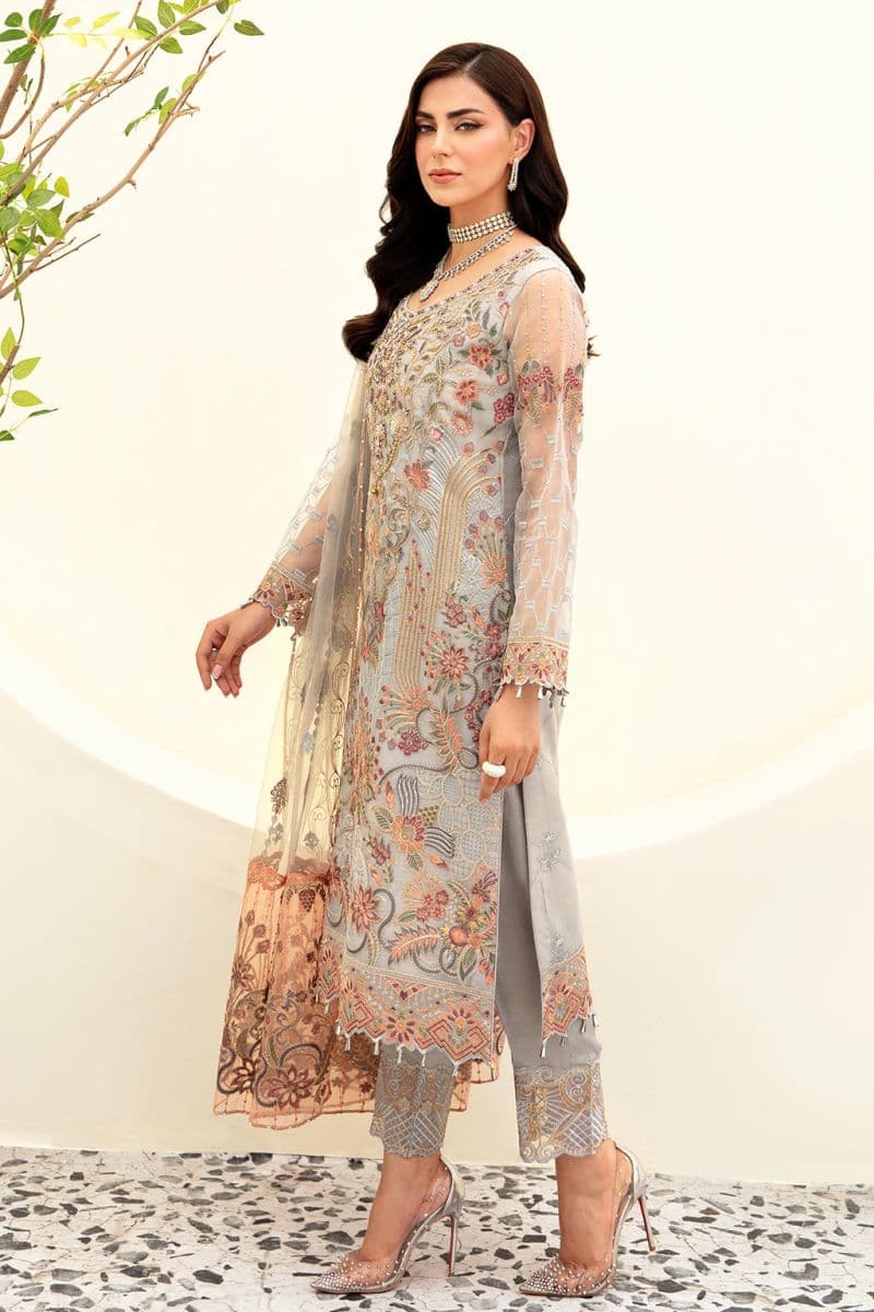 Embroidered Silk Unstitched Suit