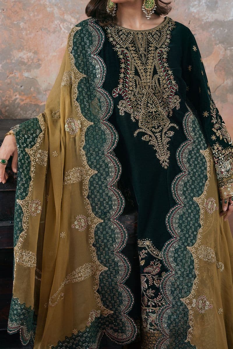 Embroidered Raw Silk Unstitched Suit thumbnail