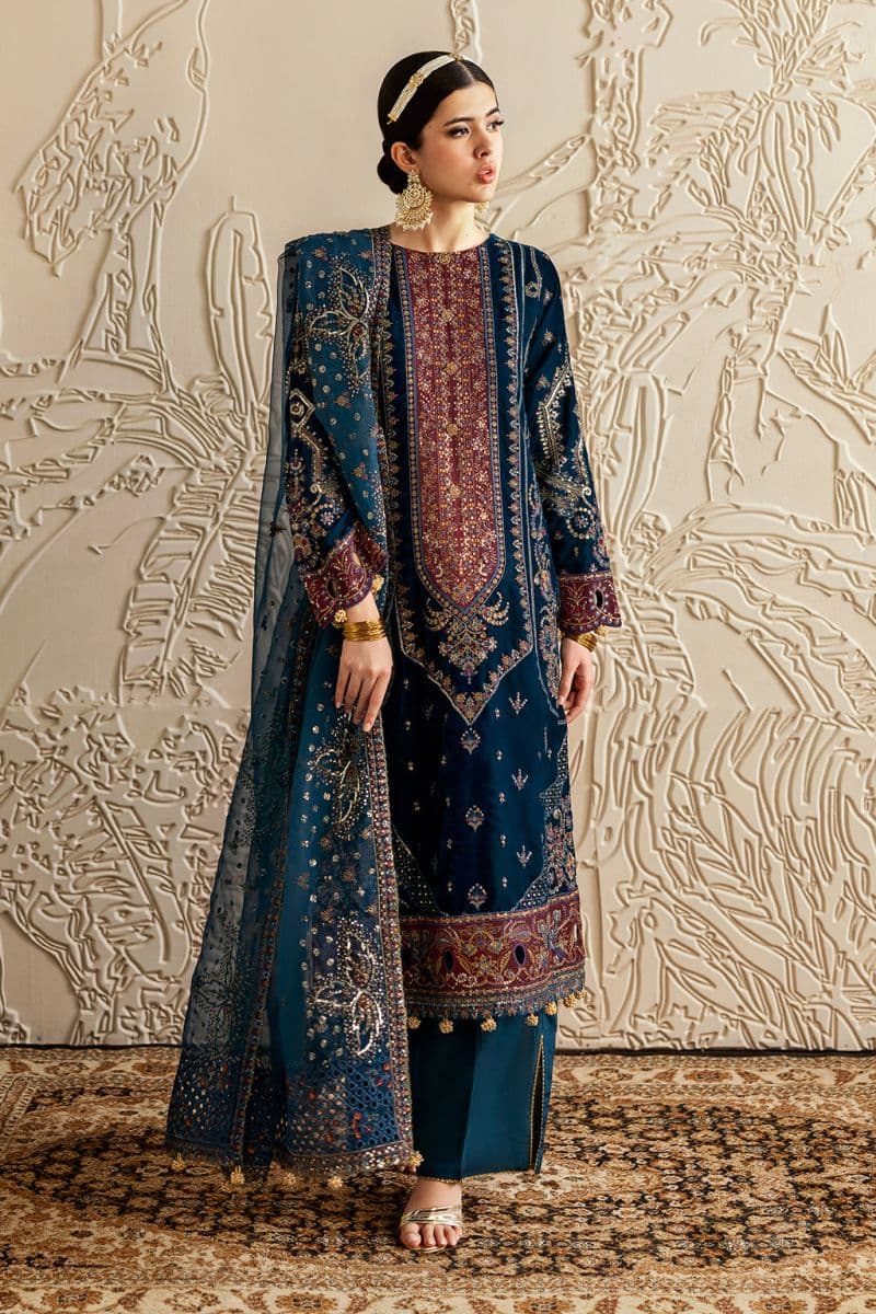 Embroidered Raw Silk Unstitched Suit thumbnail