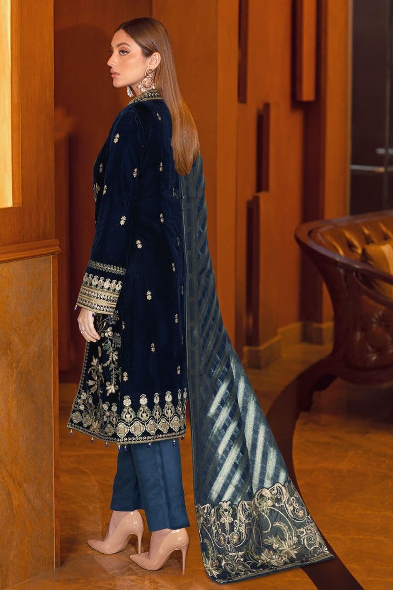 Embroidered Raw Silk Unstitched Suit