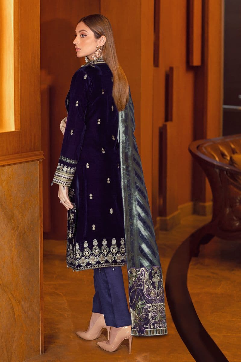 Embroidered Raw Silk Unstitched Suit