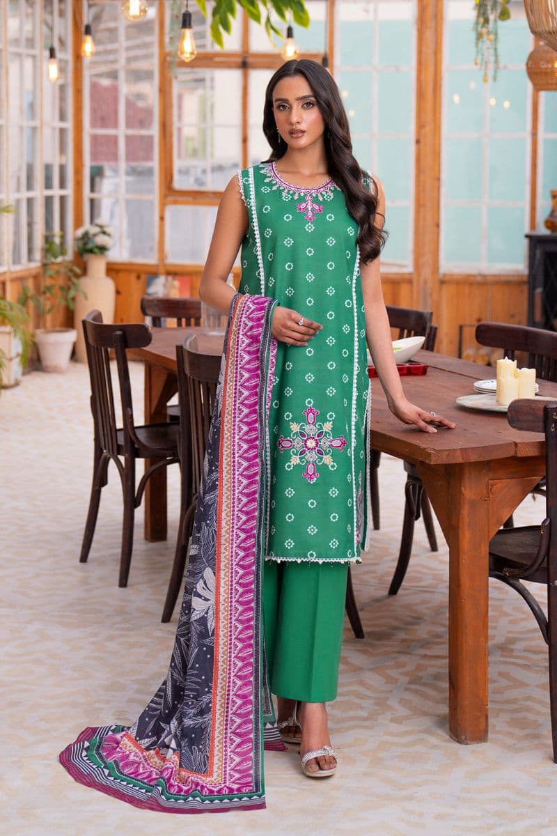 Embroidered - 2 Pc Lawn Suit (Lawn Dupatta)
