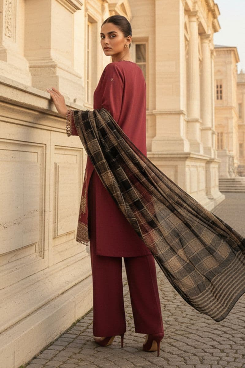 Embroidered - 3 Pc Lawn Suit (Dyed Yarn Dupatta)