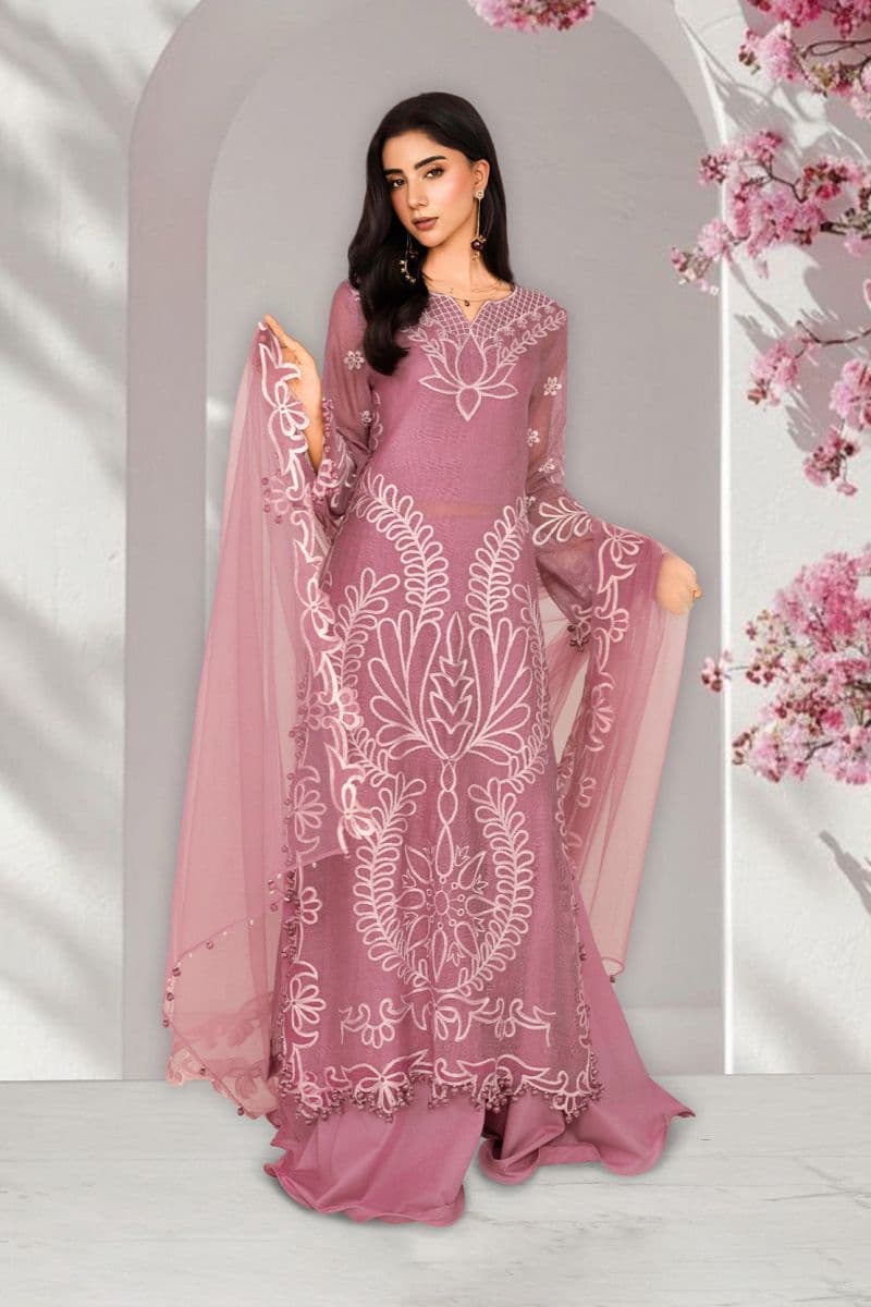 AKS – 3PC KHAADI NET,LAWN & NET EID FESTIVE PRET