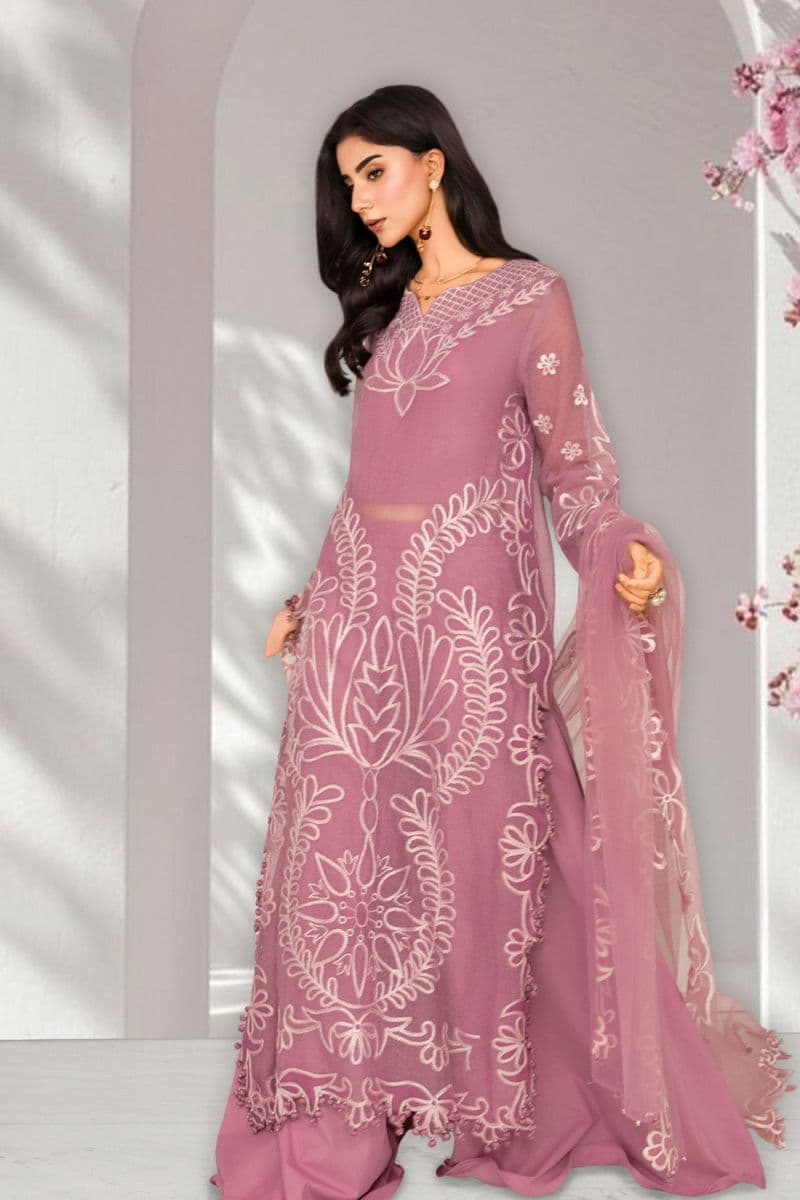 AKS – 3PC KHAADI NET,LAWN & NET EID FESTIVE PRET