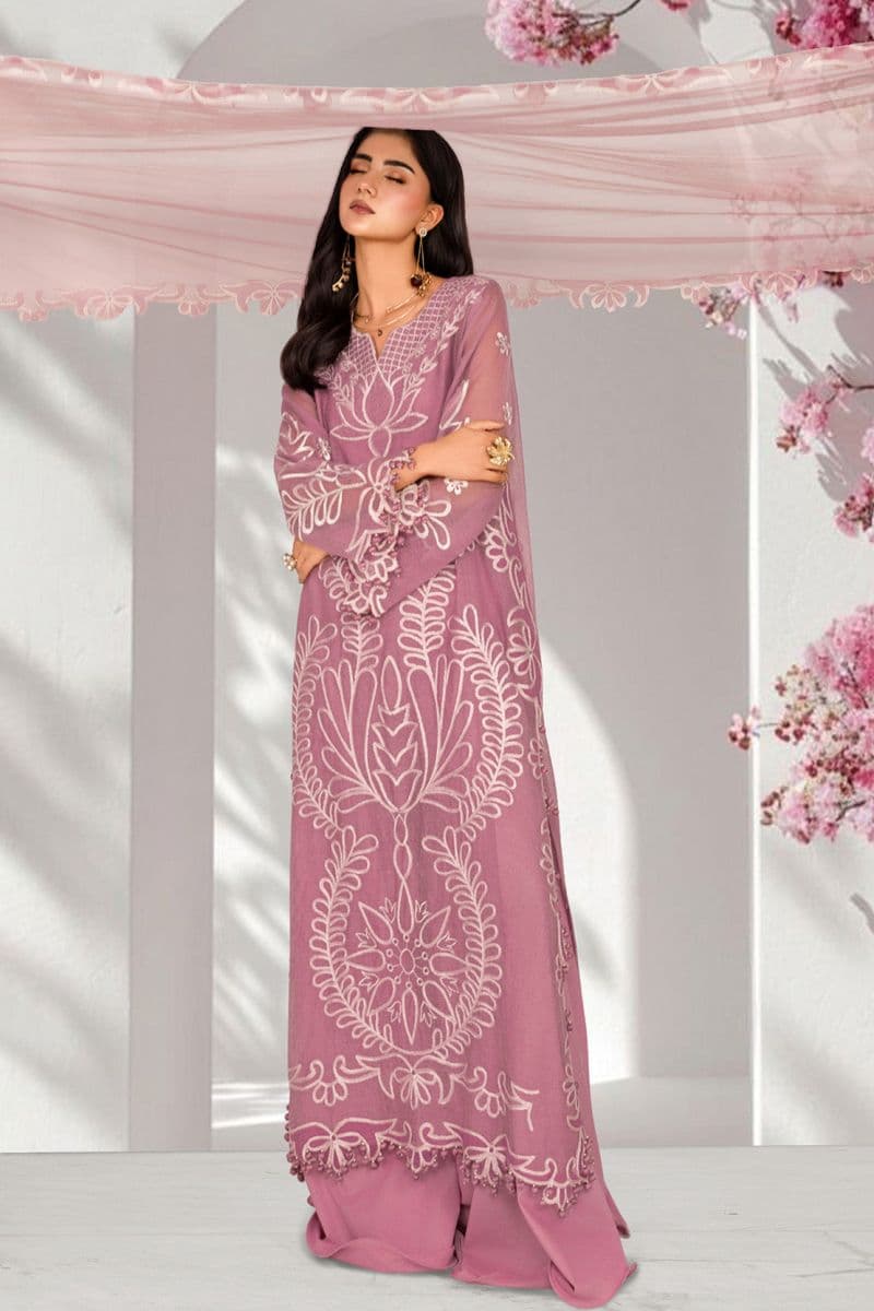 AKS – 3PC KHAADI NET,LAWN & NET EID FESTIVE PRET