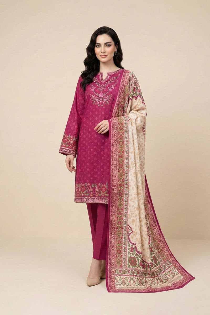 Embroidered - 3 Pc Lawn Suit