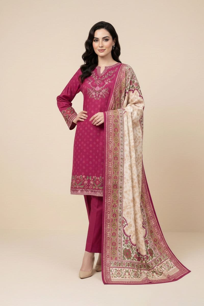 Embroidered - 3 Pc Lawn Suit