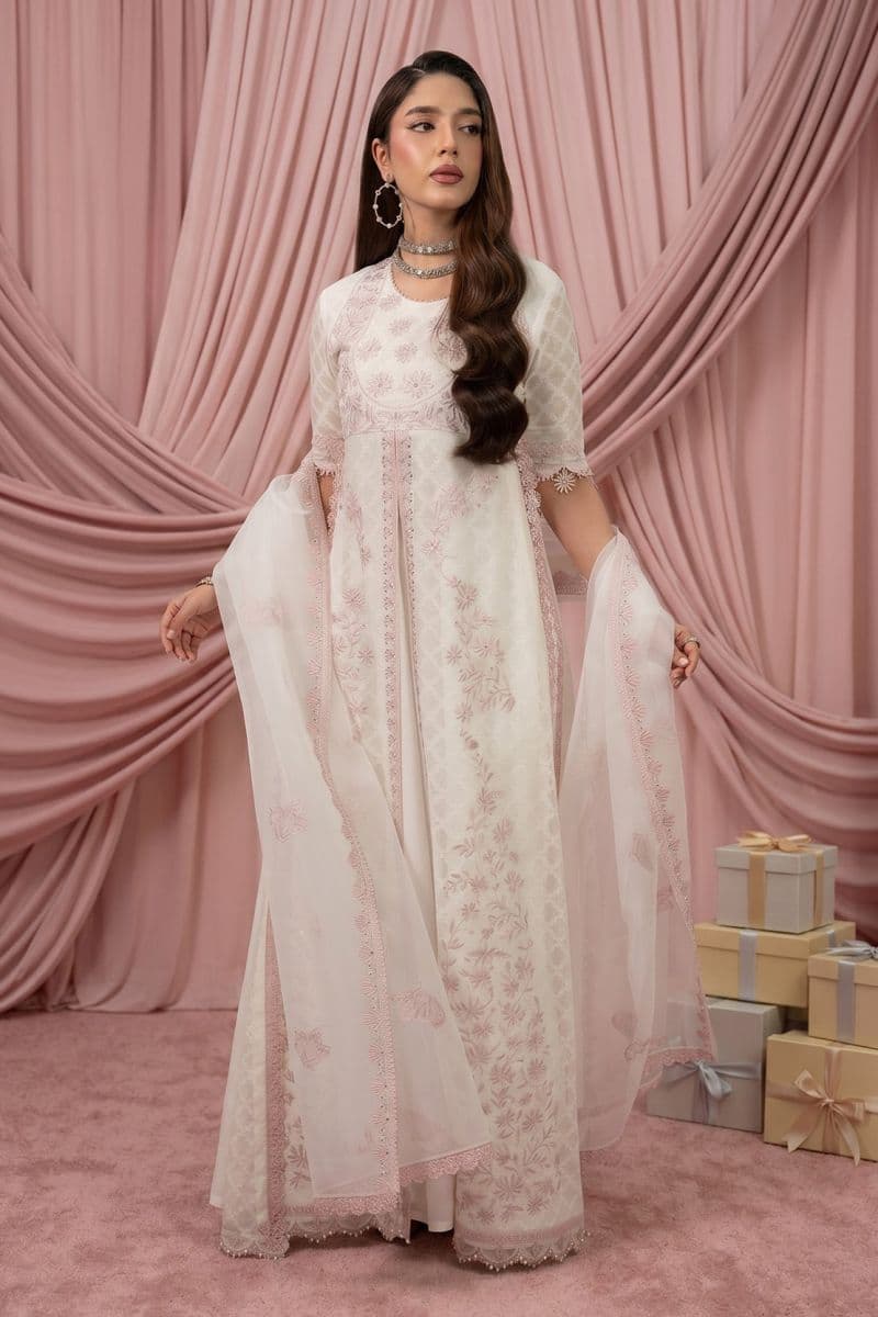 PEACH OPAL 2PC SELF COTTON NET & LAWN EID FESTIVE PRET thumbnail