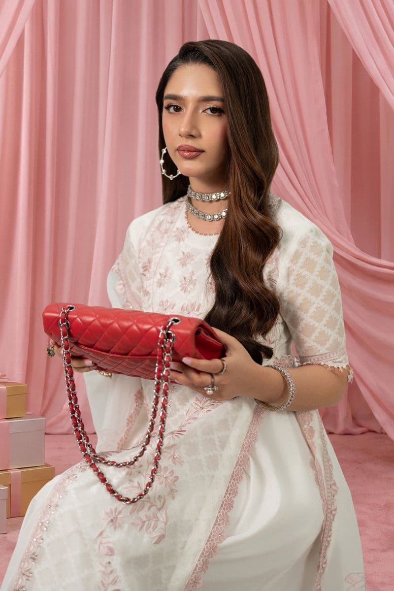 PEACH OPAL 2PC SELF COTTON NET & LAWN EID FESTIVE PRET thumbnail