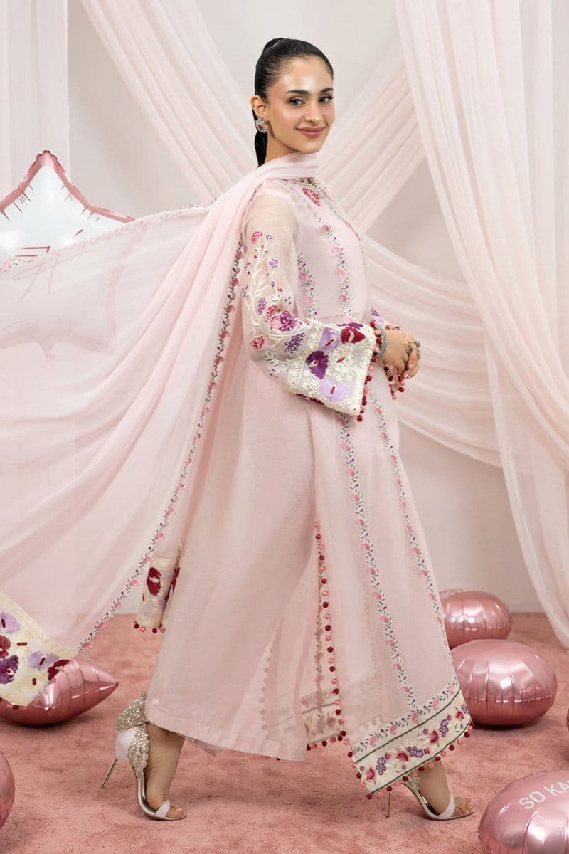 BUBBLEGUM 2PC KHAADI NET & CHIFFON EID FESTIVE PRET thumbnail