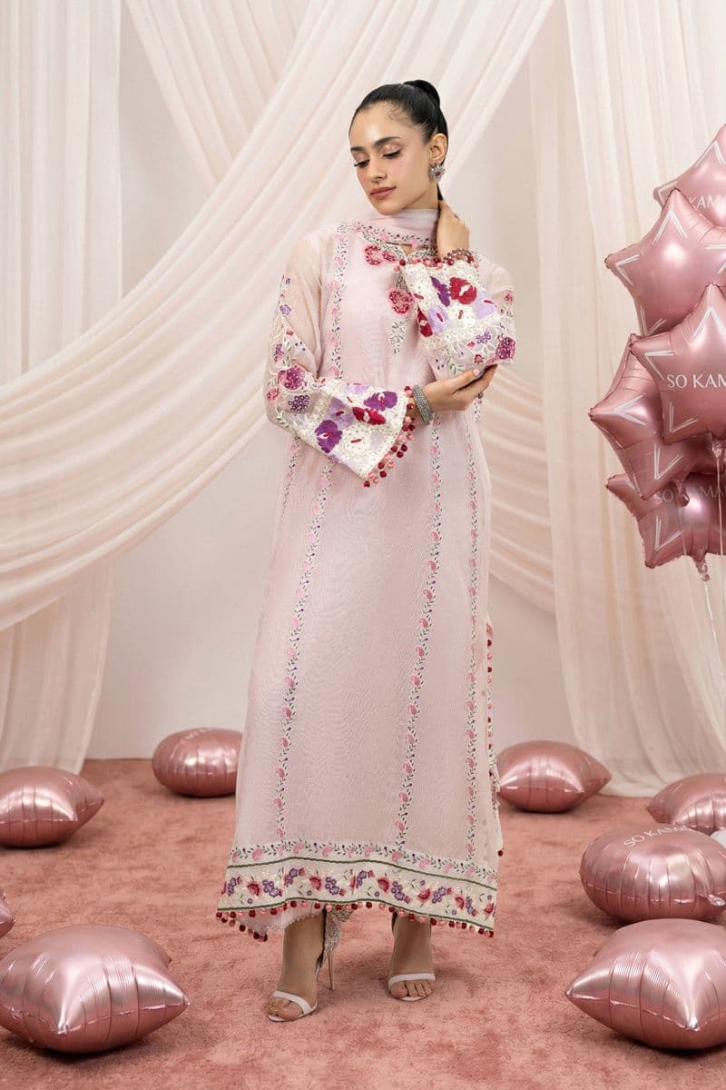 BUBBLEGUM 2PC KHAADI NET & CHIFFON EID FESTIVE PRET thumbnail