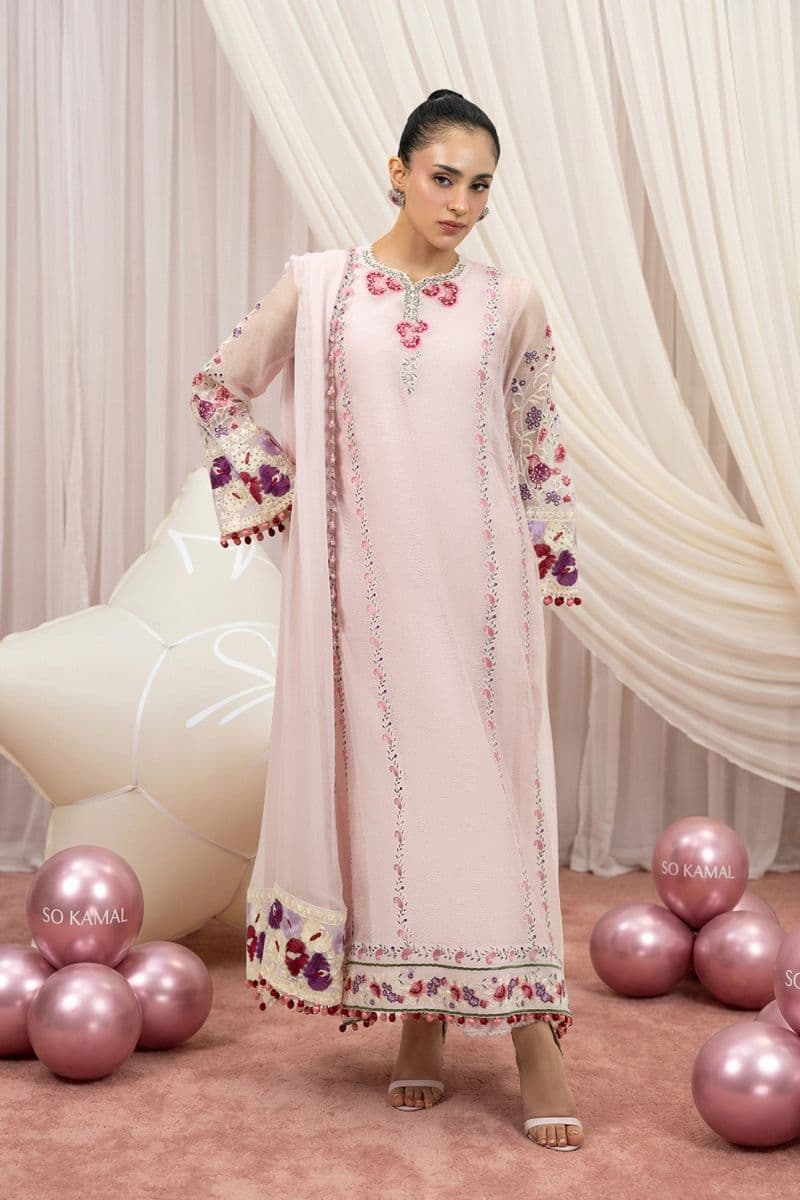BUBBLEGUM 2PC KHAADI NET & CHIFFON EID FESTIVE PRET thumbnail