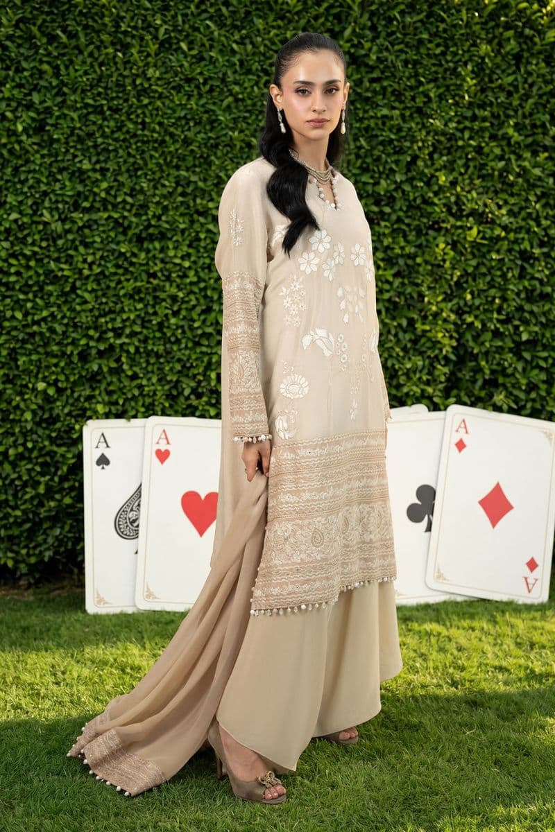 CARAMEL 2PC RAWSILK & CHIFFON EID FESTIVE PRET thumbnail