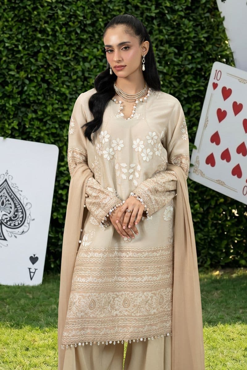 CARAMEL 2PC RAWSILK & CHIFFON EID FESTIVE PRET thumbnail