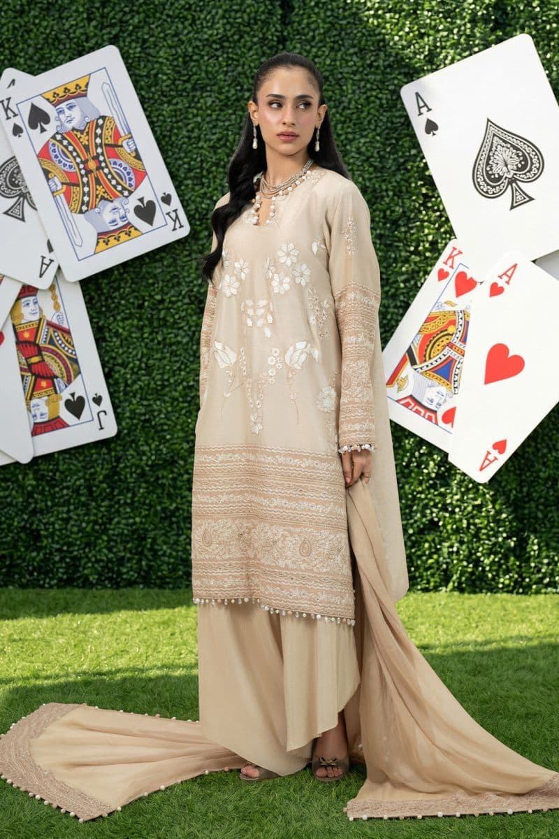 CARAMEL 2PC RAWSILK & CHIFFON EID FESTIVE PRET thumbnail