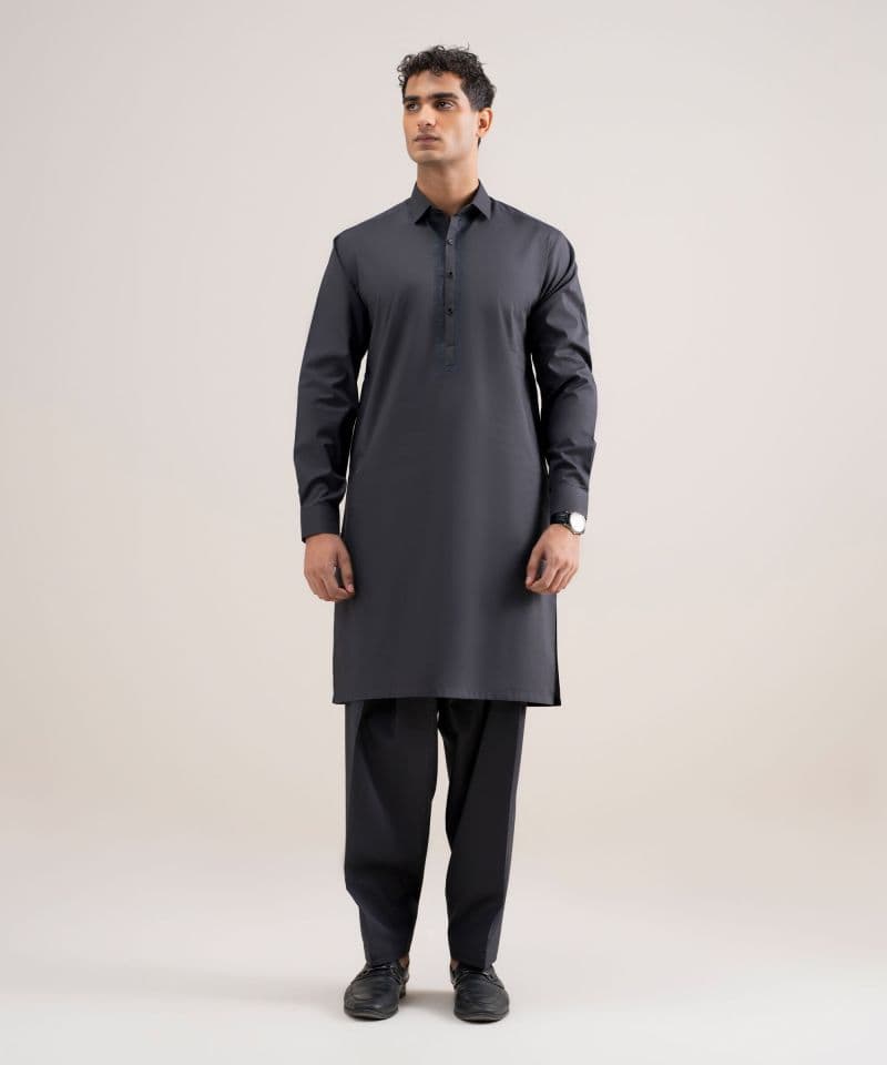 Embroidered Cotton Dobby Suit
