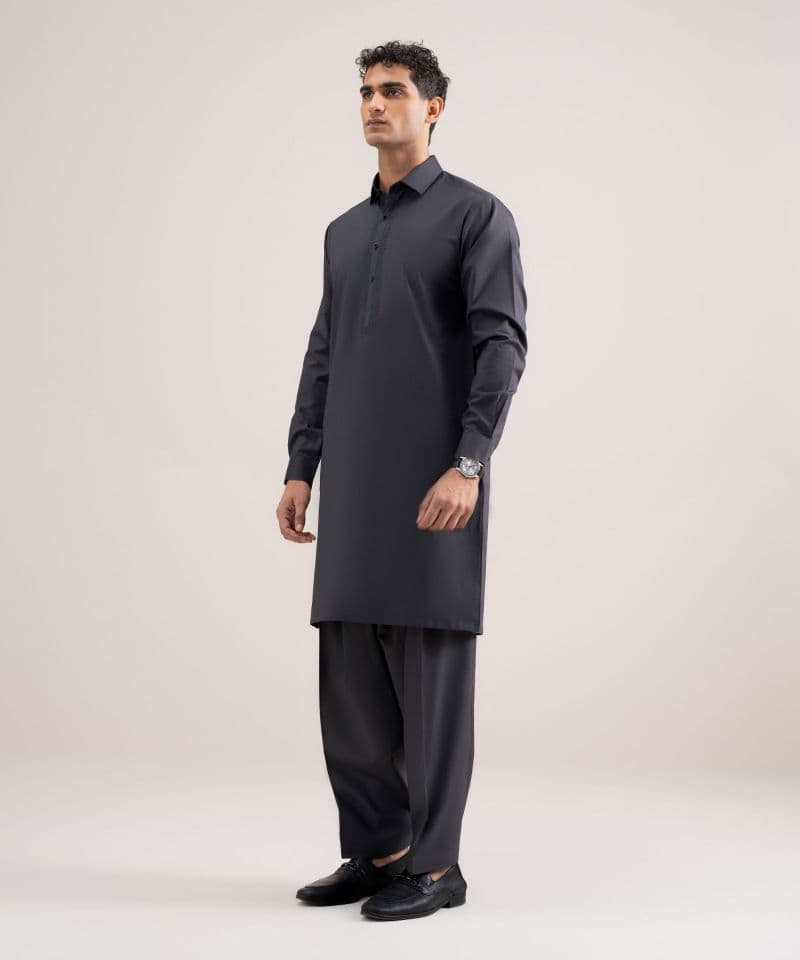 Embroidered Cotton Dobby Suit