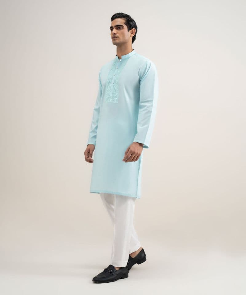 Embroidered Cotton Kurta