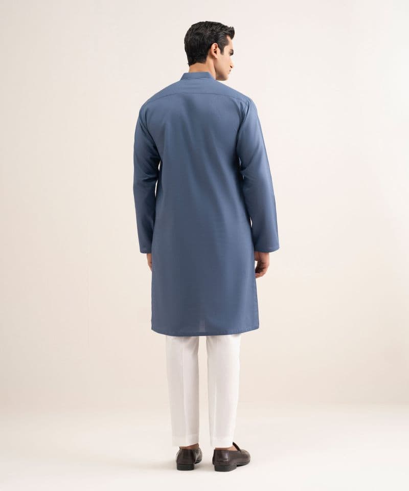 Embroidered Cotton Jacquard Kurta thumbnail
