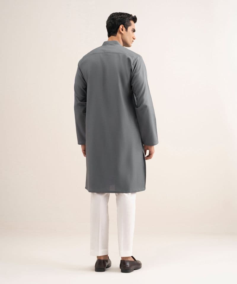 Embroidered Cotton Jacquard Kurta thumbnail