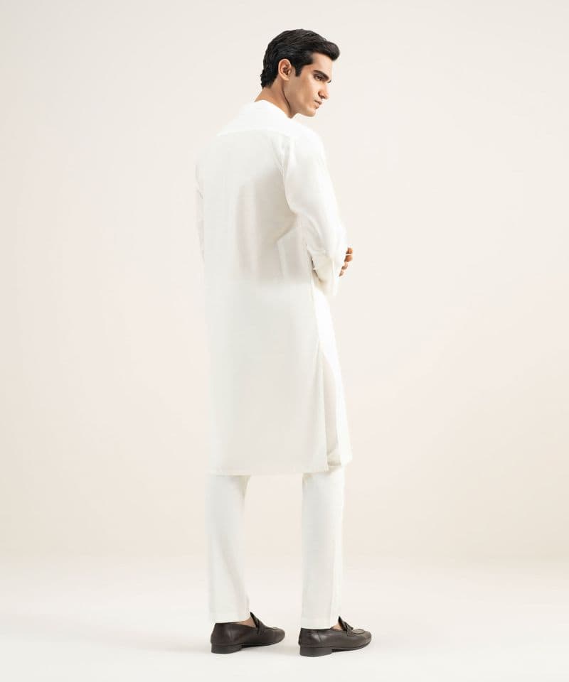 Embroidered Cotton Jacquard Kurta thumbnail